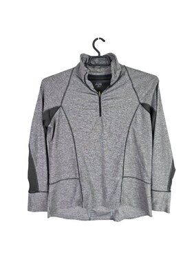 Womens C9 Champion Gray 1/4 Zip Pullover Semi Fitted Long Sleeve Size XL